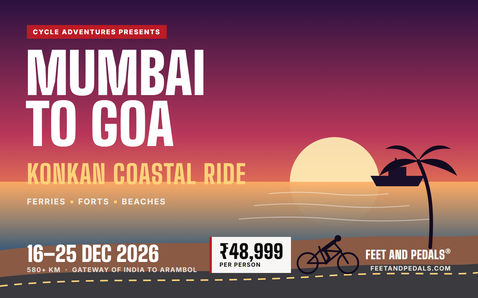 Mumbai to Goa Cycling Tour (16-25 Dec)